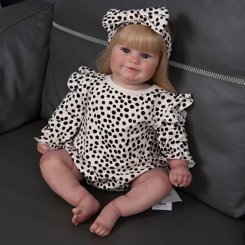 60CM High Quality 3D Painted Maddie Reborn Toddler Dolls 60 CM Soft Silicone Realistic Reborn Toys Doll for Kids Birthday Gift