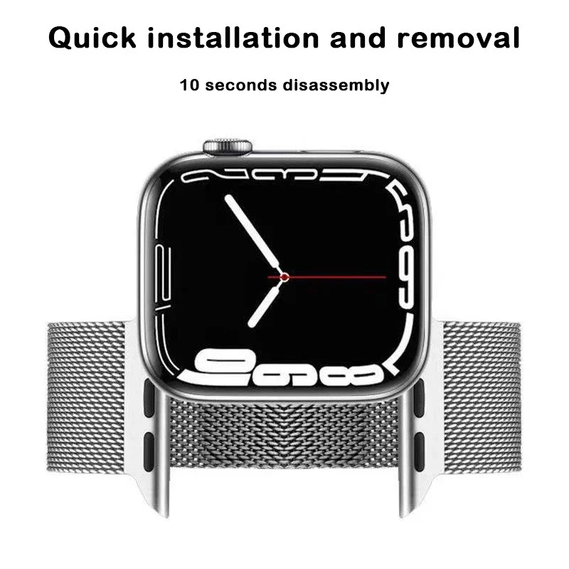 ミラネーゼバックル付きAppleWatchシリーズ,44mm, 40mm, 45mm, 41mm, 42mm, 38mm, 49mm,8,7,se2,6