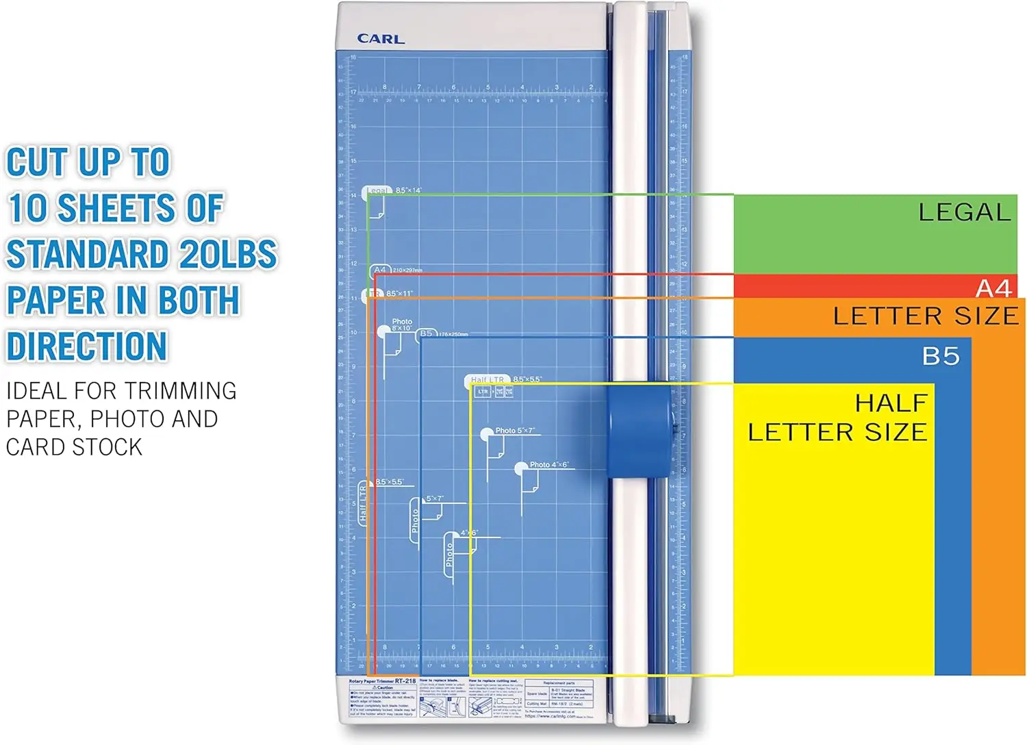 Professional Rotary Paper Trimmer, 18-Inch, Precise Cuts with Carbide Blade and Rail Mechanism