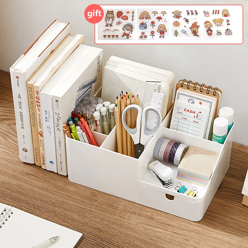 2in1 pen holder Desk organizer stationery Desk pencil holder book Stand for pen Organizers Bookend school pencil case for office