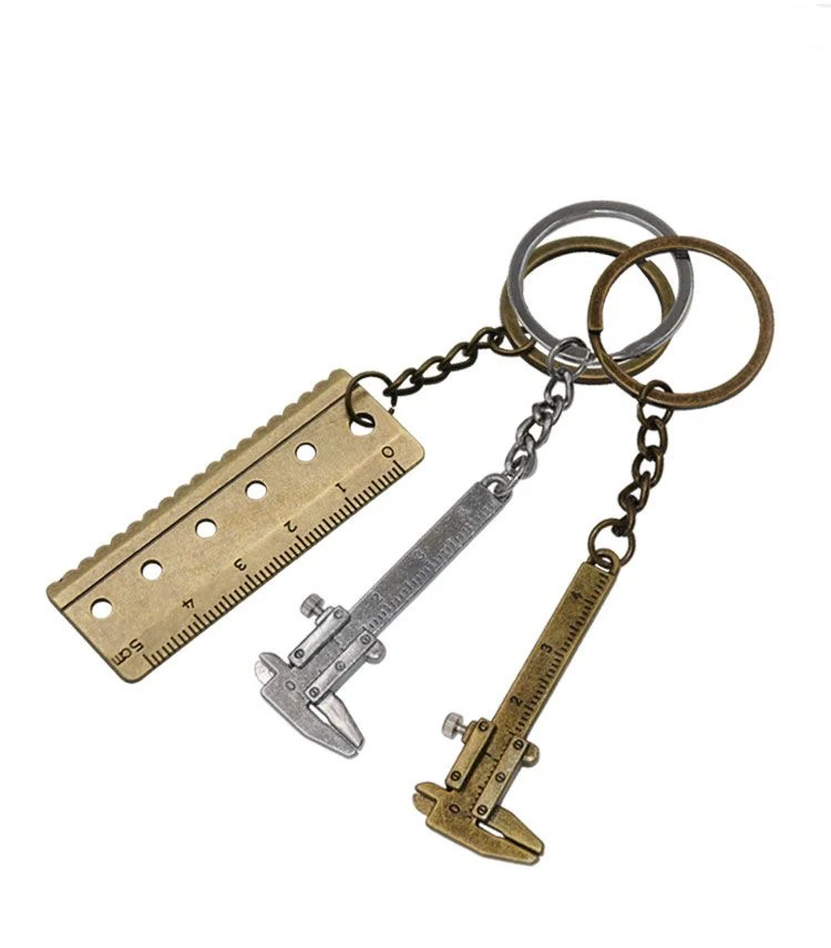 Mini Portable Vernier Caliper Zinc Alloy Vernier Caliper/Adjustable Wrench/Ruler Keychain Pendant Measuring Tools