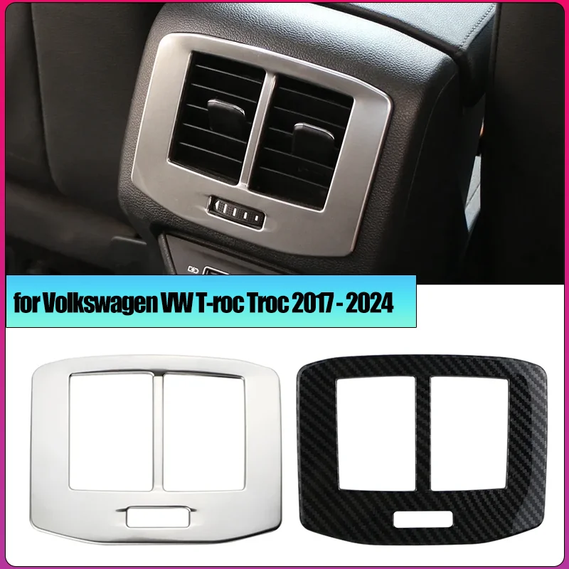 

For Volkswagen VW T-roc Troc 2017 - 2024 Car Rear AC Vent Outlet Frame Air Conditioning Panel Sticker Cover Trim Accessories