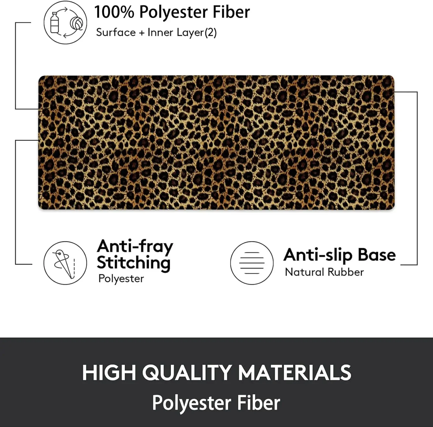Gaming Mouse Pad, Leopard Print Mouse Pad, Desk Mat, Non-Slip Rubber Base MousePads for Computers Laptop Office School Home