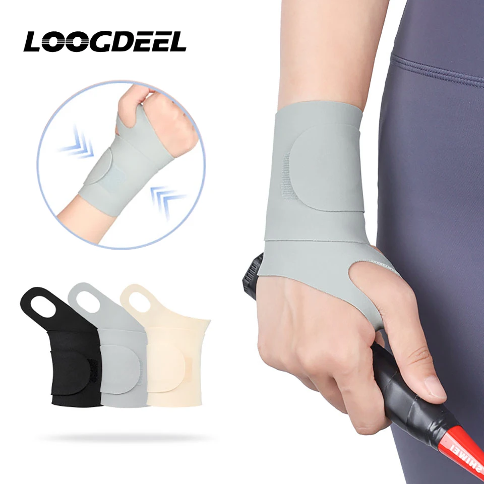 LOOGDEEL 1 Stück Handgelenkschutz, rutschfest, leicht, dünn, atmungsaktiv, Wickel- und Druckbandage für Fitness, Outdoor-Sport, Badminton, Fixierung der Sehnen