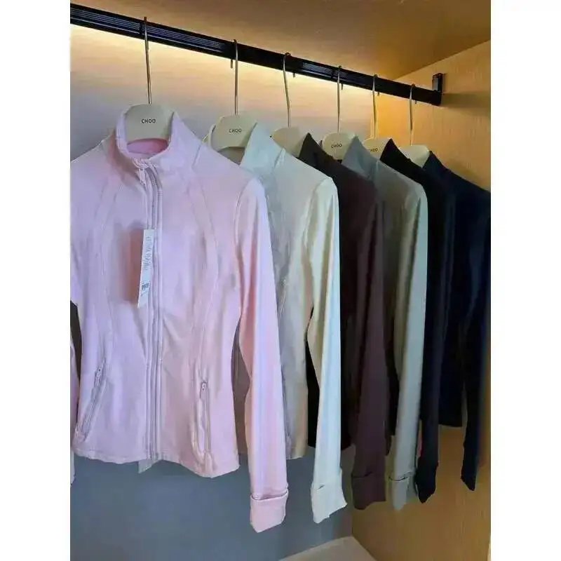 

Women Sport Jacket Fashion Tight Fitting Sportswear Coat Training Running Gym Yoga Solid Color Cardigan