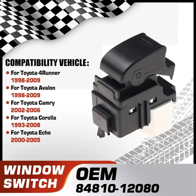 

Power Window Control Switch Button For Toyota 4Runner Toyota Avalon Toyota Camry Toyota Corolla Toyota Echo Toyota Yaris 5 Pins