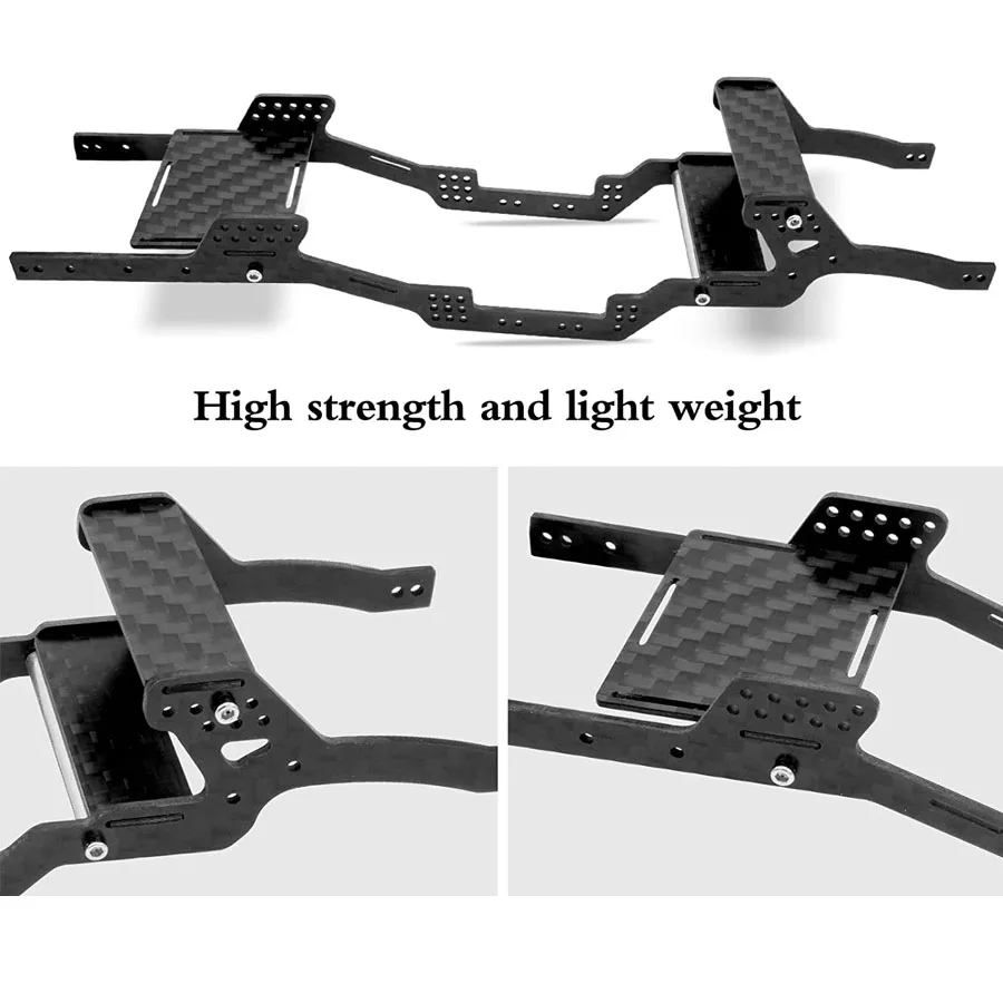 OGRC Carbon Fiber SCX24 Angled Skid Chassis Kit Angled Skid LCG Chassis Kit for Axial SCX24 Deadbolt JLU C10 Bronco Upgrade Part