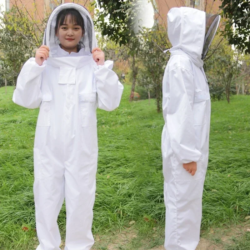 Full Body Beekeeping Clothing Professional Beekeepers Bee Protection Beekeeping Suit Safty Veil Hat Dress All Body Equipment