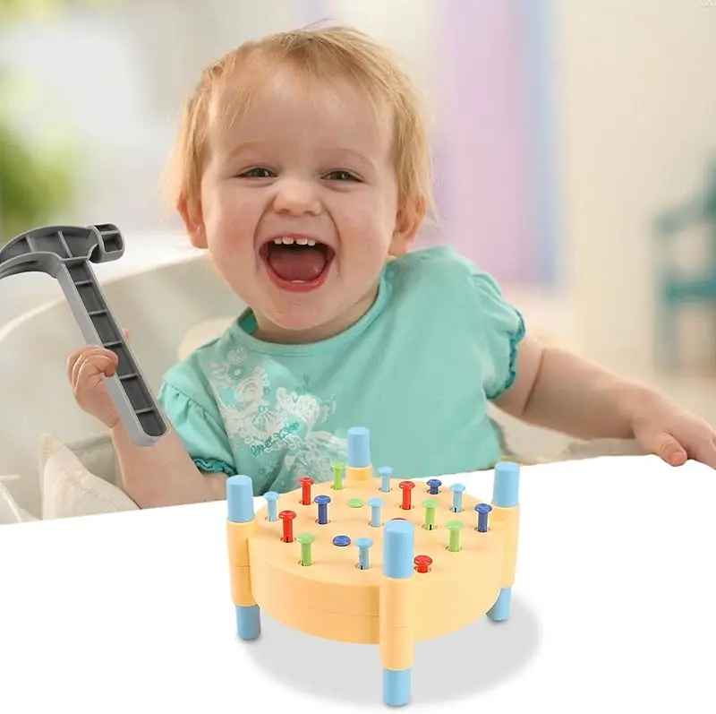 

Toddler Hammer Toy | Hammering Pounding Toy For Early Learning Interactive Game Early Learning Toddler Toy For Coordination