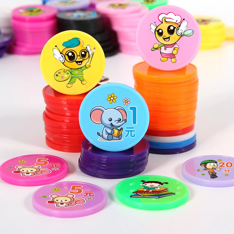 

1000 pcs 0.98" Plastic Tokens Colorful Counters Customizable & Reusable Game Discs for Dungeons & Dragons, MTG, Bingo Clips