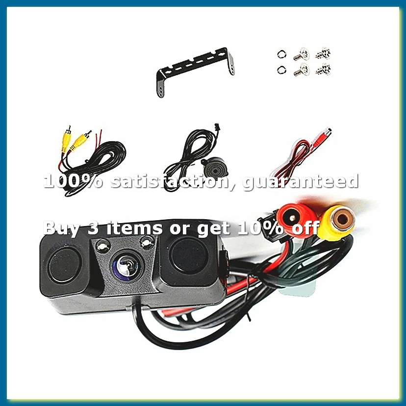 Car Parking Sensor 3IN1 Night Vision 2 Radar Detector Sensors Alarm Reverse Backup Rear View Camera