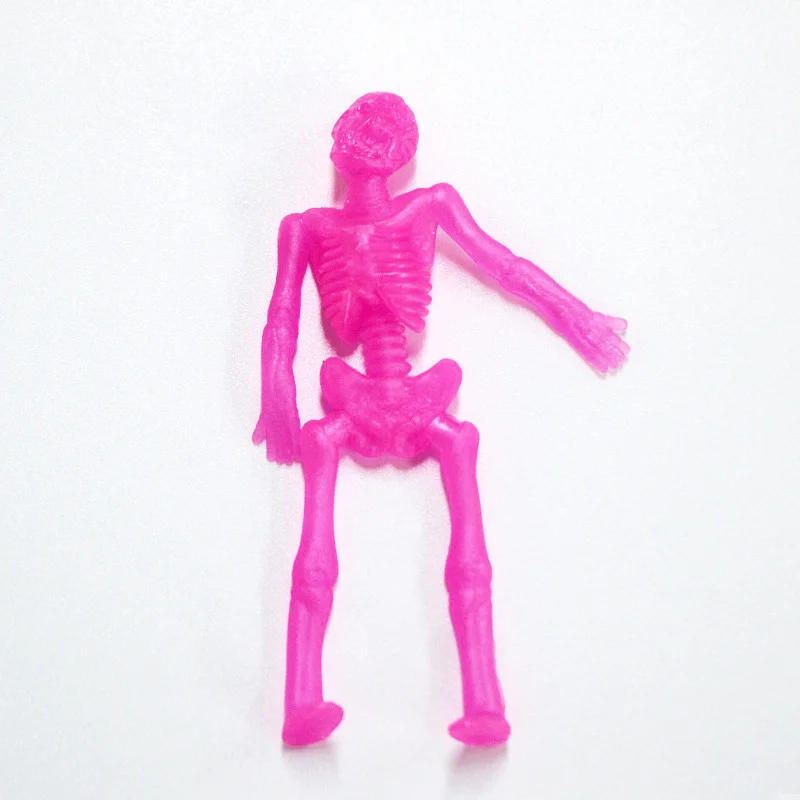 5pcs Stretchy Skeleton Sticky Toys Assorted Color Stretchy Skull Squishy Toy Set For Party Favor Happy Halloween Small Gift