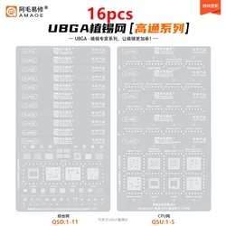 U-QSD QSU BGA Reball Stencil For Qualcomm Series CPU SM8550 778G/680/SM7350/7450/7315/7325/6225 6Gen1/8Gen2/3/SM6450/SM8650 8450