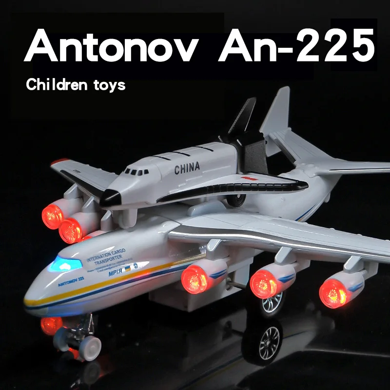 Scale 1:365 Soviet Union Antonov An-225 Mriya Transport Plane Diecast Model Metal Aircraft Collection Sound & Light Toy For Kids