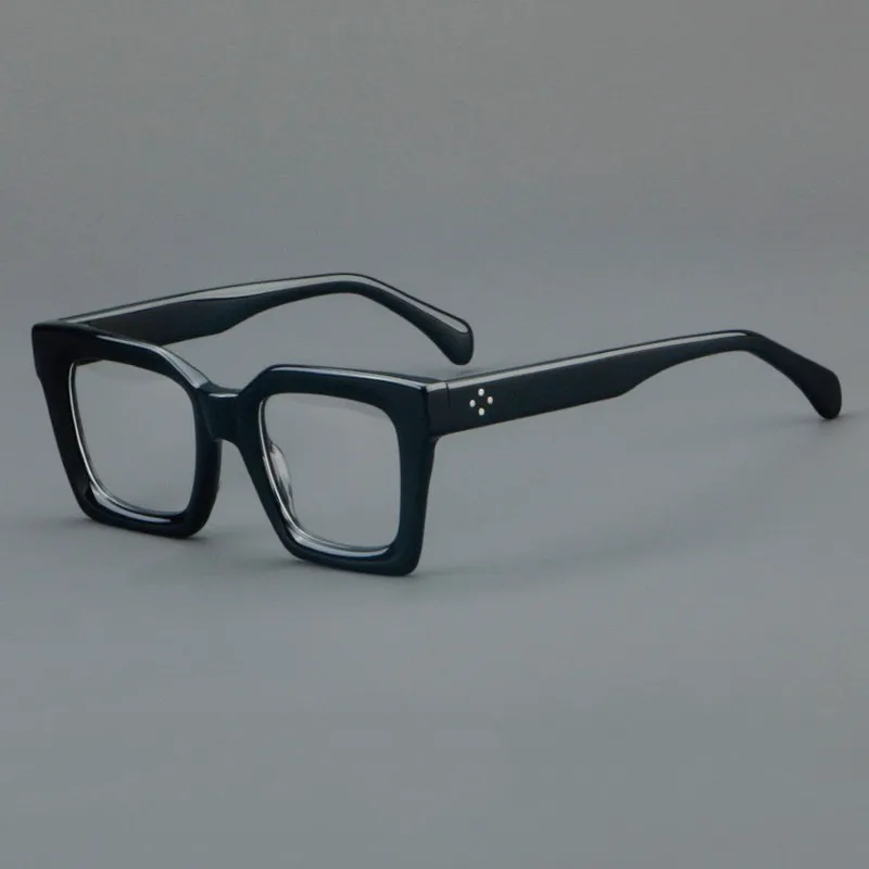 Large square double spell color glasses frame retro plate wide thick myopia glasses frame.