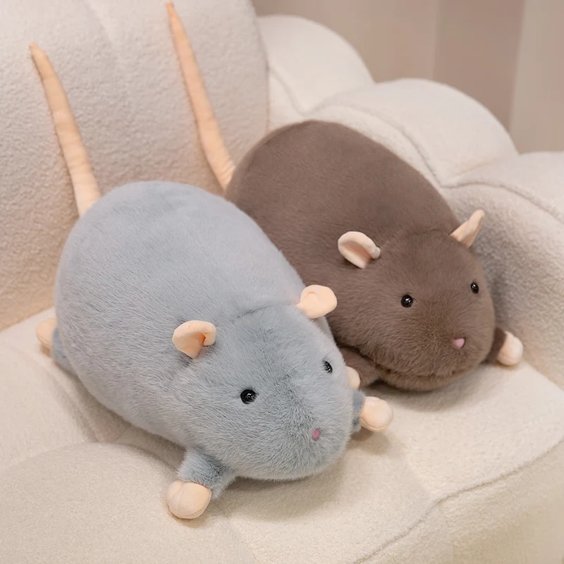 

50/95cm New Big Soft Plush Simulation Mouse Plushie Doll Stuffed Rat Plush Animal Toy Mascot Peluche Fancy Rat Pillow For Pet