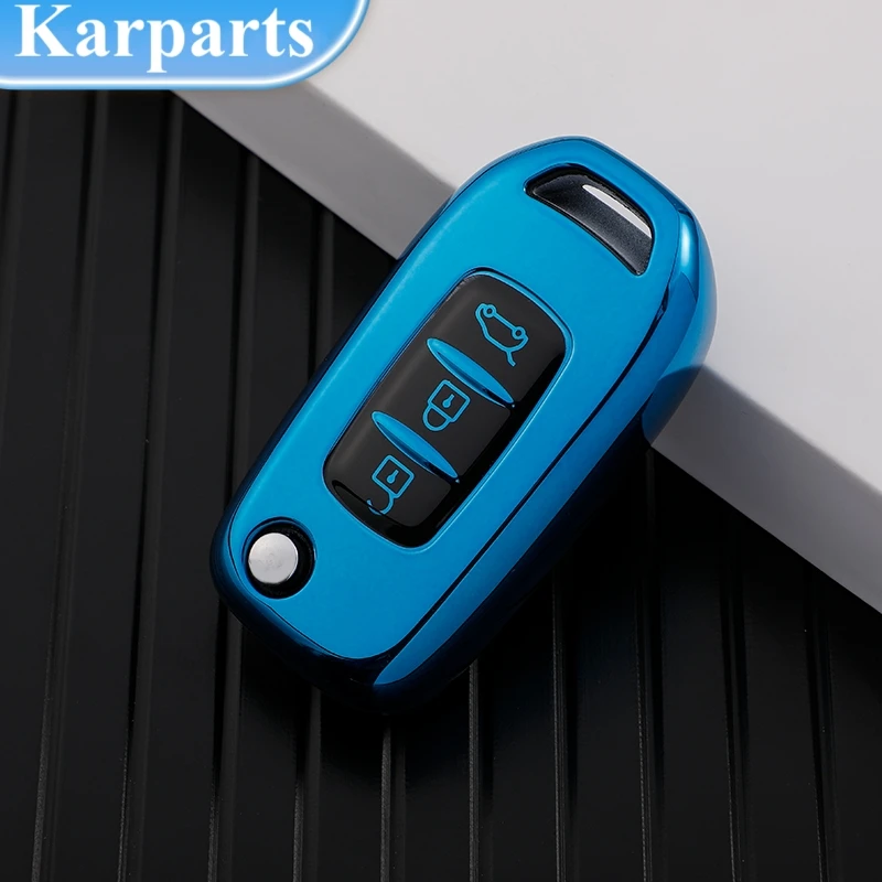 

TPU Car Flip Key Case Cover Keychain Protector for Renault Kadjar Captur Megane Sandero Stepway Logan Clio 5 Arkana 2020 2021