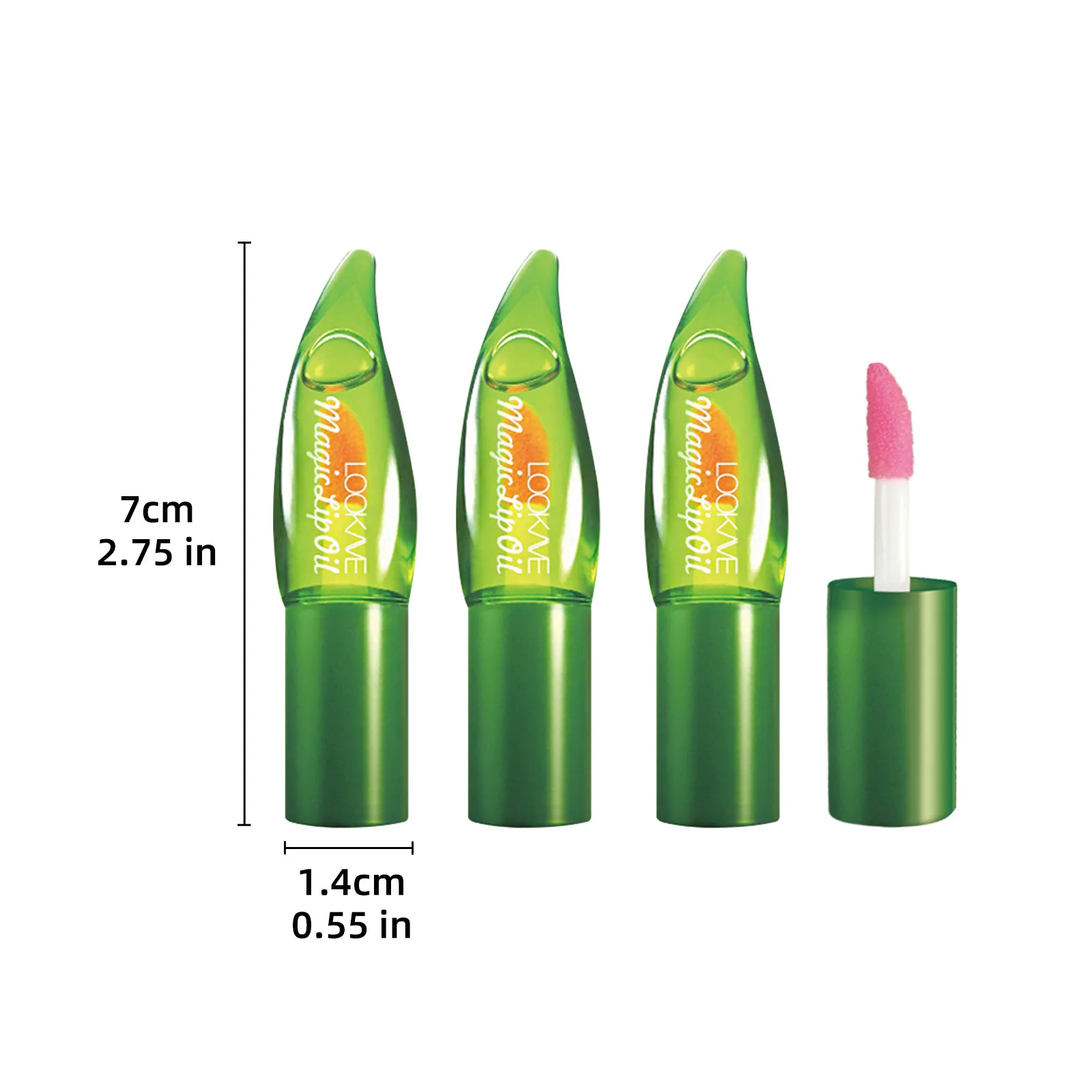 Aloe Vera Cor Mudando Lip Gloss, Glassy Lip Oil, Batom Rosa Natural, Hidratante, Reduzir Lip Lines, Lábios Cuidados Maquiagem, 14pcs por lote