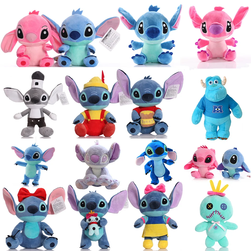 20 Cm Stitch Disney Kawaii Stitches Plush Toys Cartoon Plush Toy Couple Model Stich Kawaii Kids Party Favors Plushies Cute