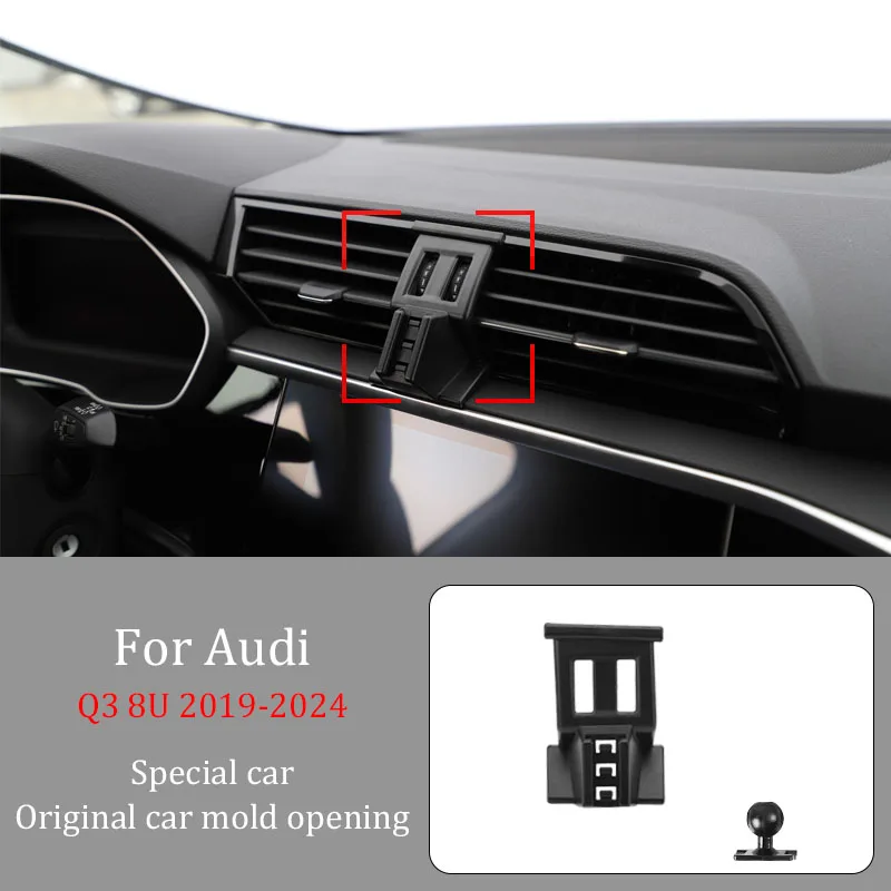 For Audi  Q3 8U 2019-2024   Car Infrared Induction Mobile Phone Wireless Charging Bracket DIY Custom Pattern Navigation Bracket