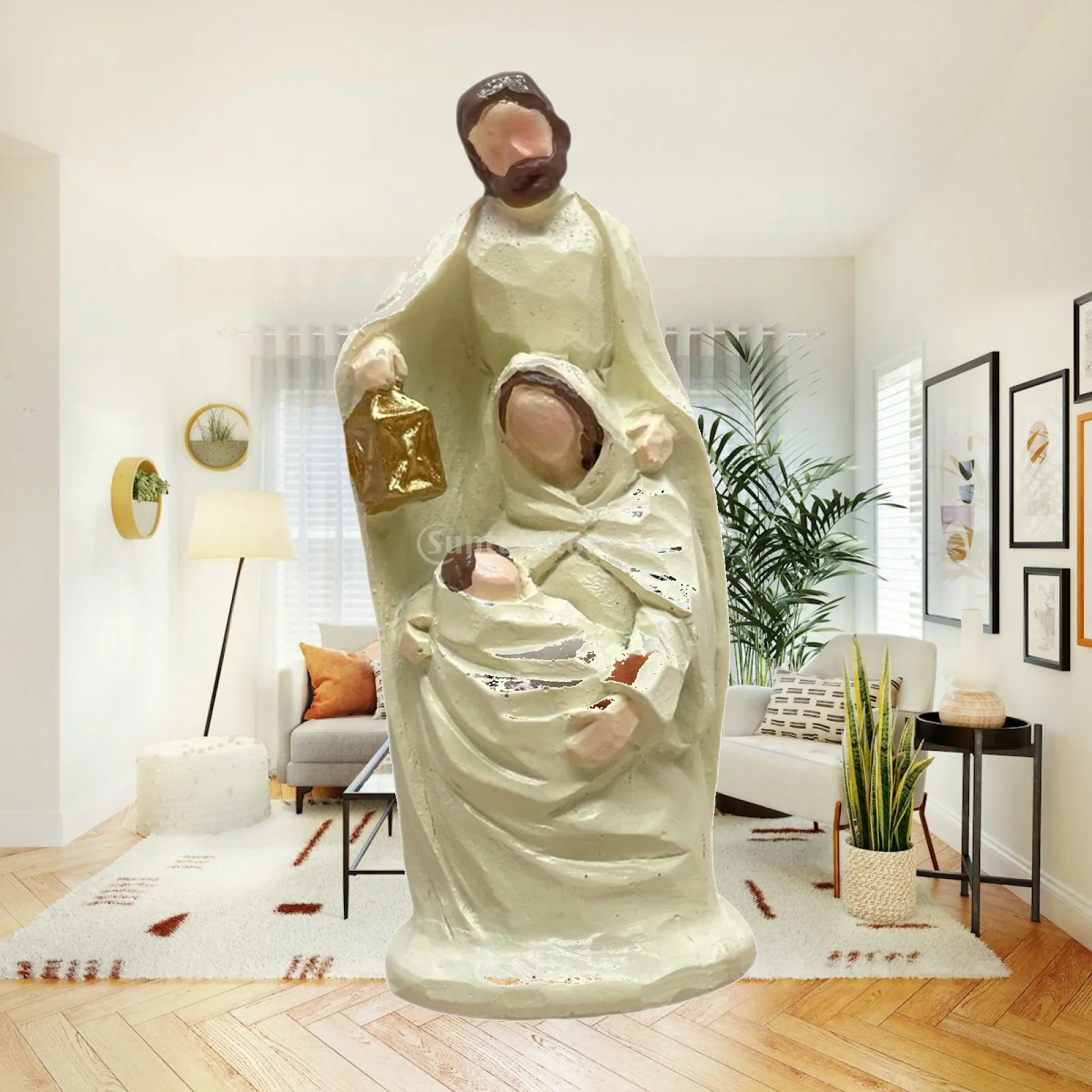 Nativity Figurine Religious Sculpture Small Collection Decorative Tabletop Ornament for Desk Bedroom Office Indoor Shelf