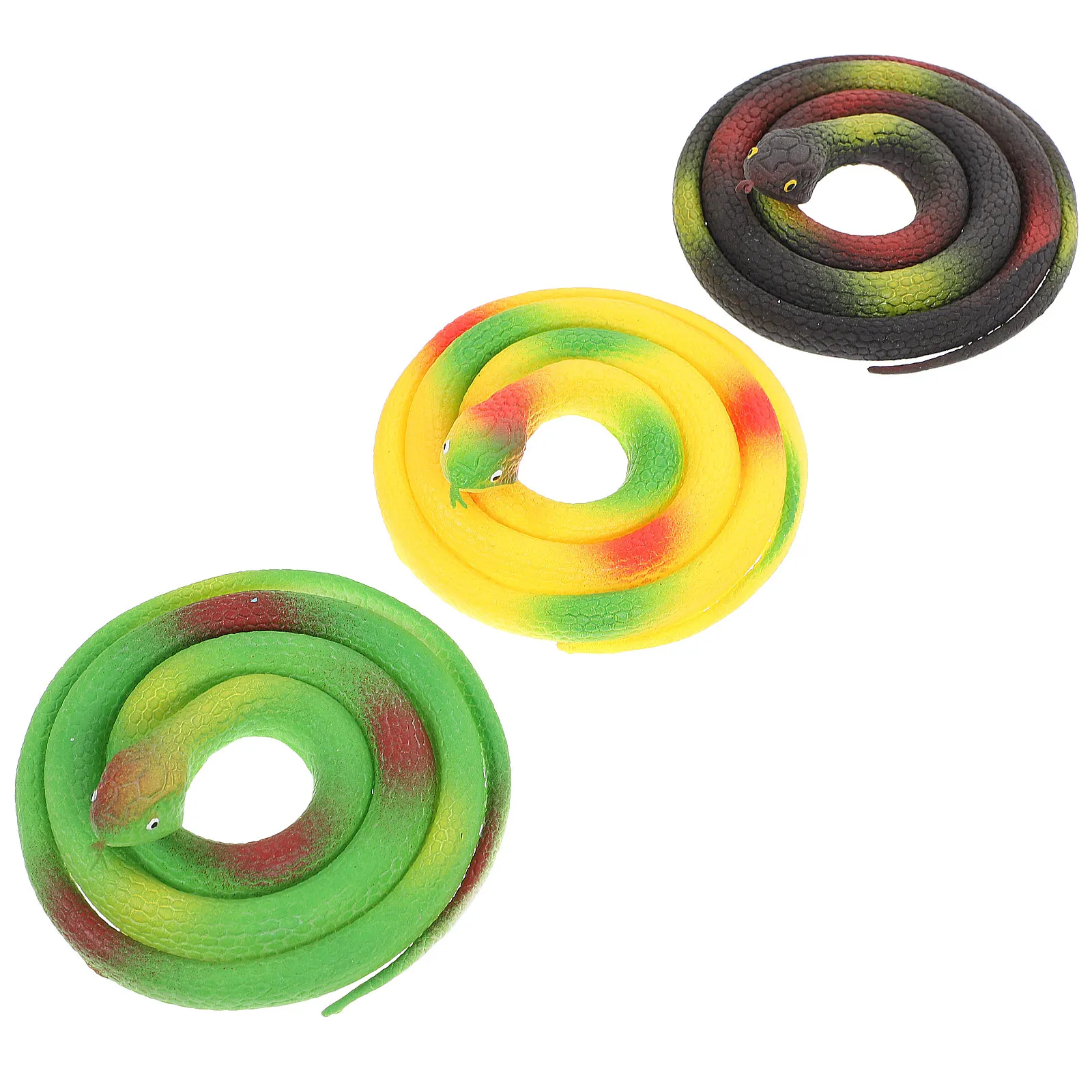 3pcs Realistic Large Rubber Snakes for Halloween, Spooky Party Decor, Garden Props & Trick-or-Treat Favors