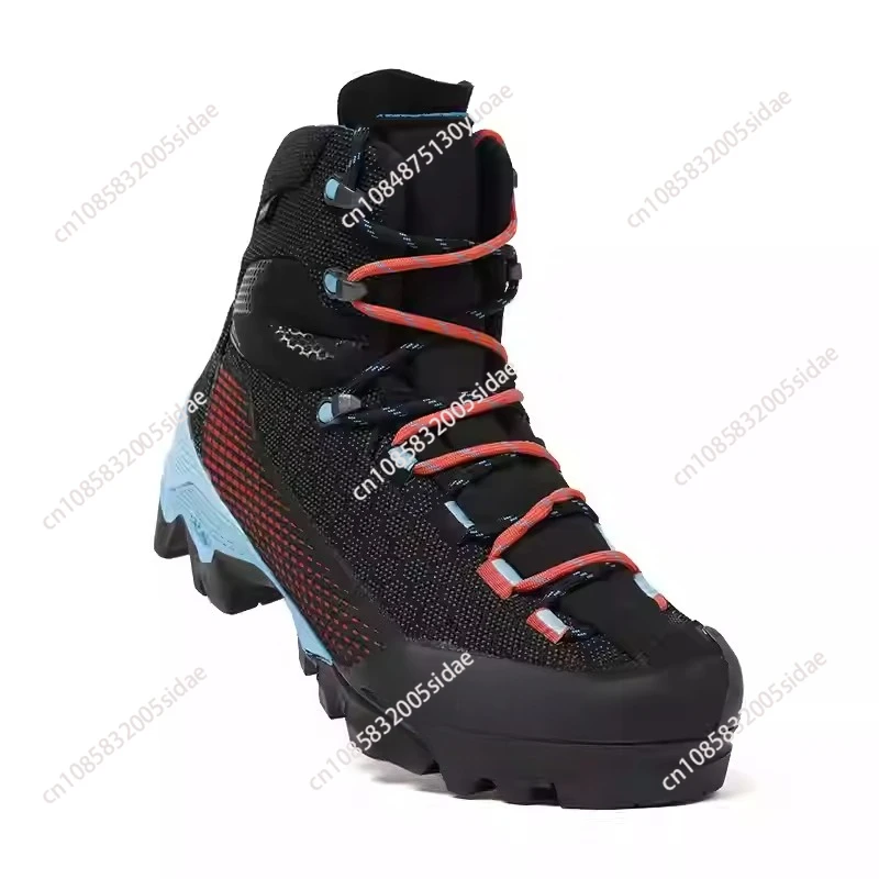 Botas alpinas con suela en V, cálidas, impermeables, a prueba de frío, zapatos de senderismo para escalada en hielo para hombres y mujeres