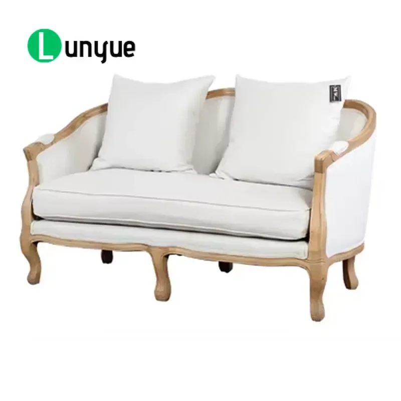 French Royal Style Linen Sofa Set Luxury Modern Living Room Furniture Bedroom Seating Elegant Comfortable Home Decor Chairs