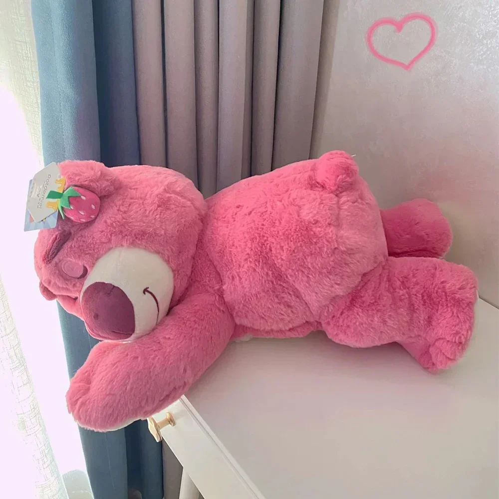 Disney Toy Story Lotso 30/40/90 Cute Bear Strawberry Sofa Plush Pillow Stuffed Toys Huggin Bear Toys Kids Girls Birthday Gift