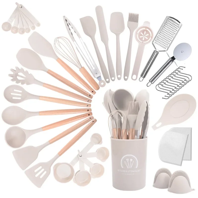 Umite Chef Silicone Kitchen Cooking Utensil Set, 43 pcs Spatula Set , Non-stick Heat Resistant - Best kitchen Cookware Set