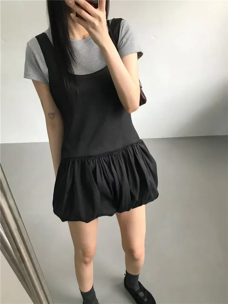 เซ็กซี่ฤดูร้อนใหม่โปร่งใส SHEER ตาข่าย Suspender ชุดมินิเก๋โบว์ Backless สีดํา Beige สายรัดแขนกุด SLIP Bud ชุด