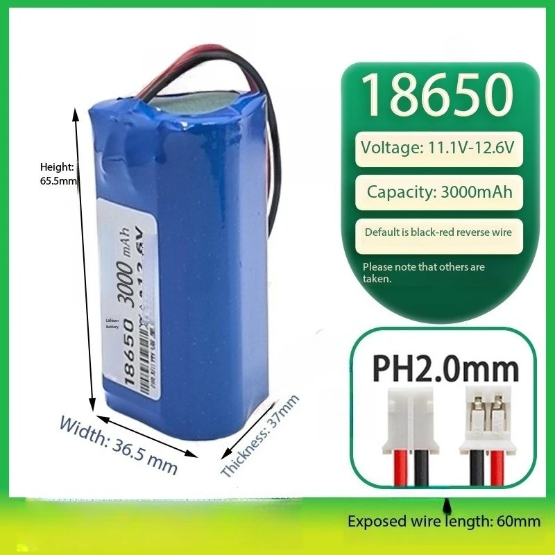 3000mAh Universal 18650 Lithium Battery Pack Durable Energy Storage Battery For Hand Stick Light Tee Machine Audio Monitor Toy