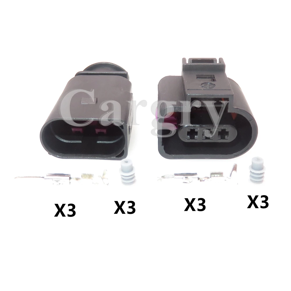 1 Set 3P 1717888-1 1J0973703 1J0973803 AC Assembly Auto Waterproof Connector Car Temperature Sensor Wiring Terminal Socket