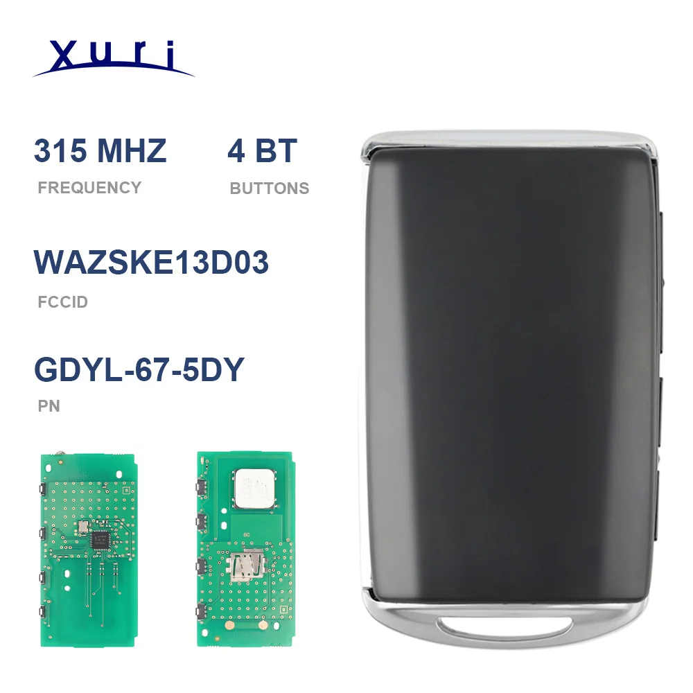 

WAZSKE13D03+ID49Chip+315 МГц Автомобильный смарт-брелок для Mazda 3 6 MX-5 MIATA CX-9 CX-3 CX-5 CX-30 Axela CX-4 CX-8 CX9 2019-2023
