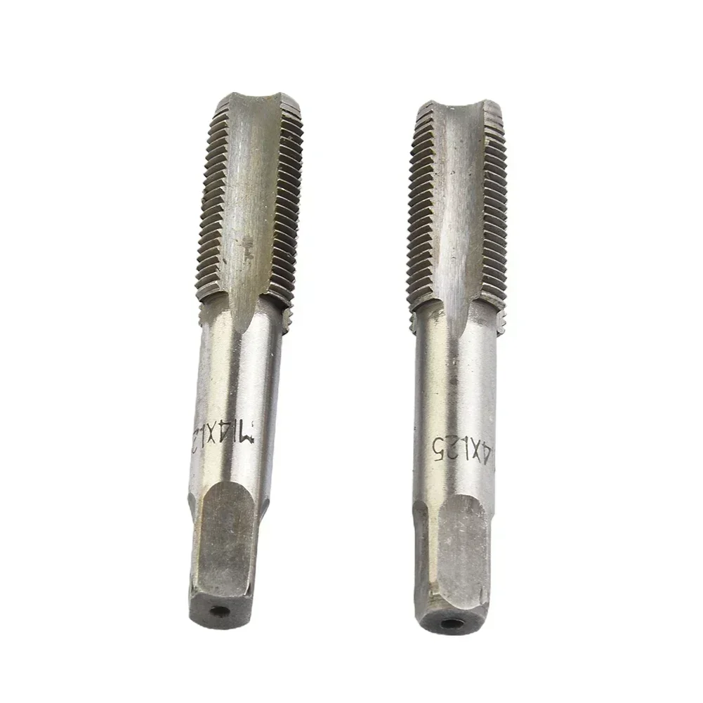 2pcs High Speed Steel HSS Taps X 1.25mm Metric Taper & Plug Tap Right Hand Thread Pitch Drill Bit For Metalworking Hand Tool