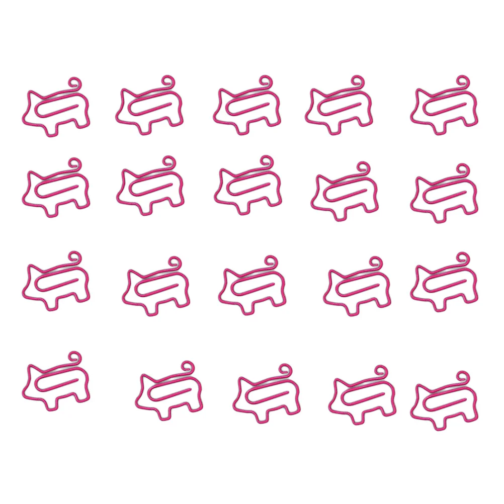 20 قطعة شكل خنزير الإبداعية دبابيس ورق معدنية للملاحظات صور وثائق مكتب المدرسة منظمة المنزل المرجعية القرطاسية مكتب #6