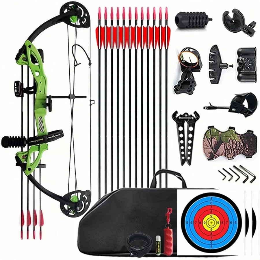 Łuki bloczkowe i zestawy łucznicze dla praworęcznych, regulowana siła naciągu, łuki bloczkowe łucznicze o siły naciągu 1529 funtów, idealne dla młodzieży i początkujących.