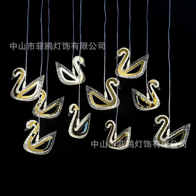 

Wedding acrylic glowing 10 heads of whooper swan chandeliers, wedding decoration lights, festival stage decoration lights