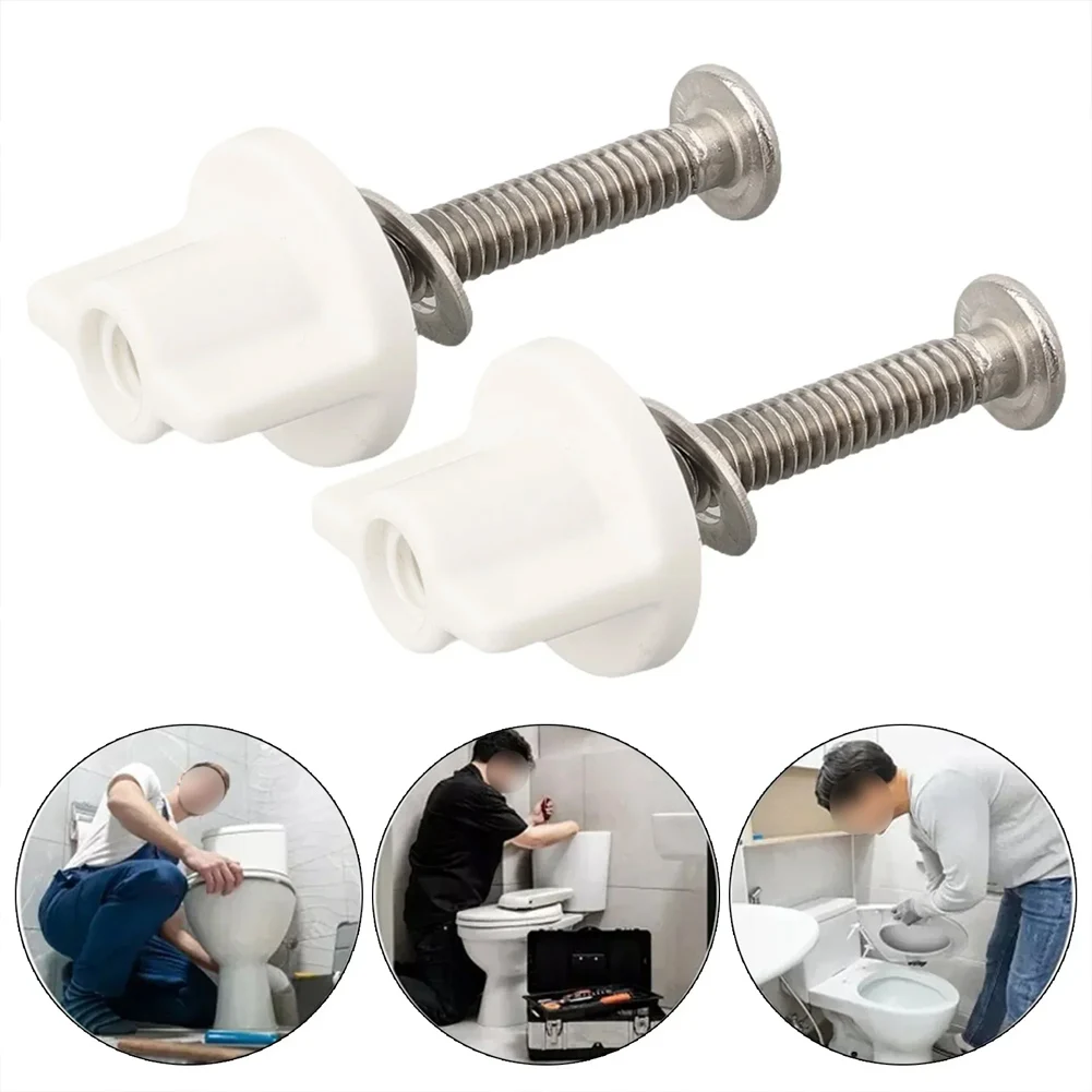 M6- Toilet Seat Hinge Bolt Screw Fixings Top- Mounted Hand Tightened Fasteners For Bathroom Seat Replacement Parts Accessories