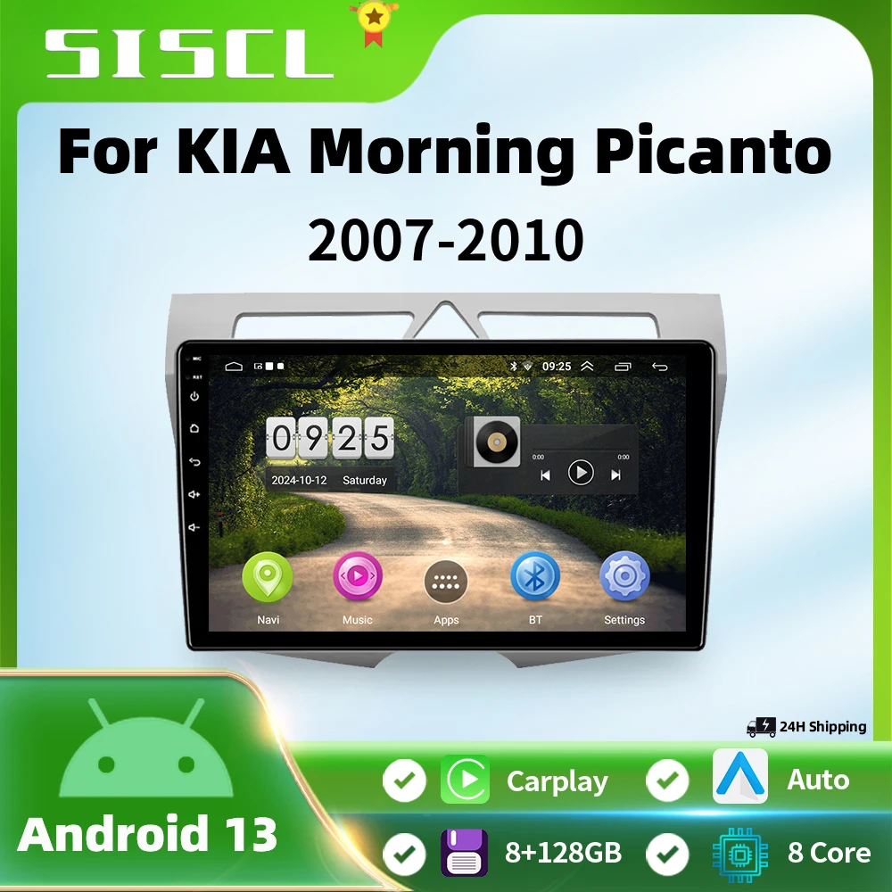 

For Kia Morning Picanto 2007 - 2010 Car Radio Multimedia Video Player Navigation GPS RDS no dvd 2 din Carplay Android 13