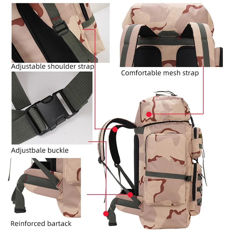 Mochila táctica gran capacidad para senderismo, montañismo y escalada - imagen 2