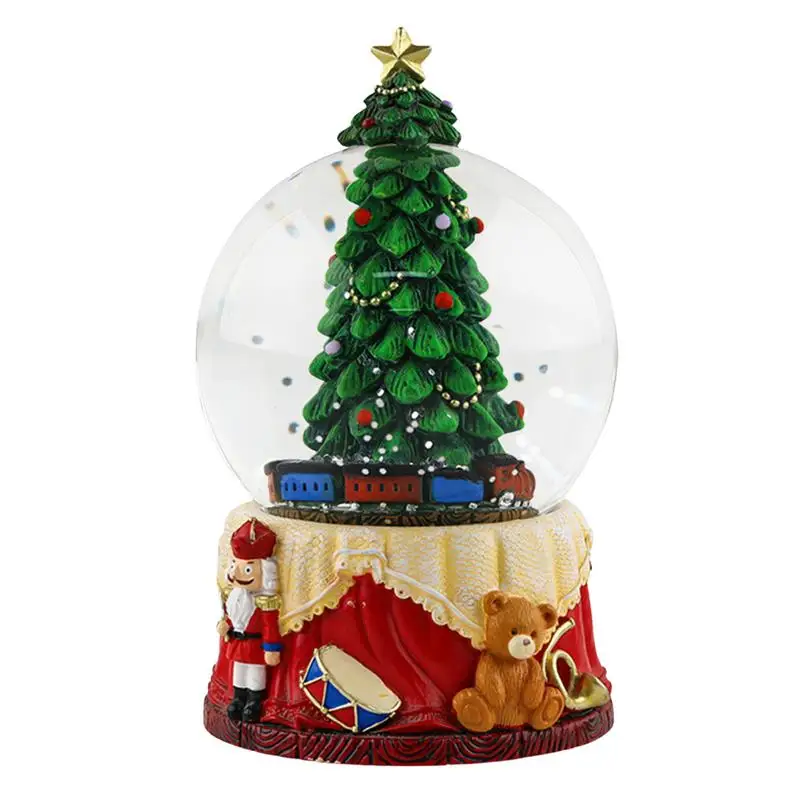 Snow Water Globe Christmas Tree Snow Water Swirling Glittering Globe Unique Swirling Glitter Snow Globe For Home Decoration