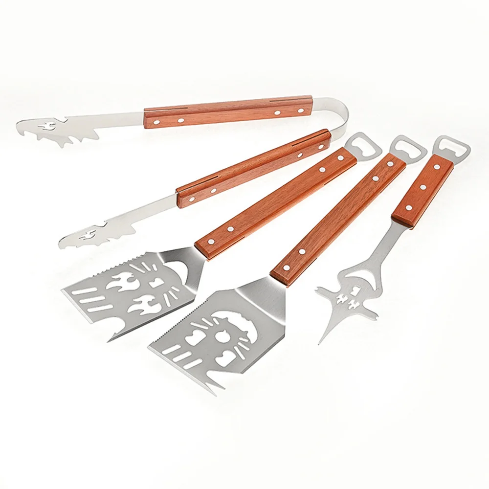 

Multifunctional BBQ Spatula with Bottle Opener, Creative Stainless Cooking Tools,Easy Draining Grilling Food Mover For