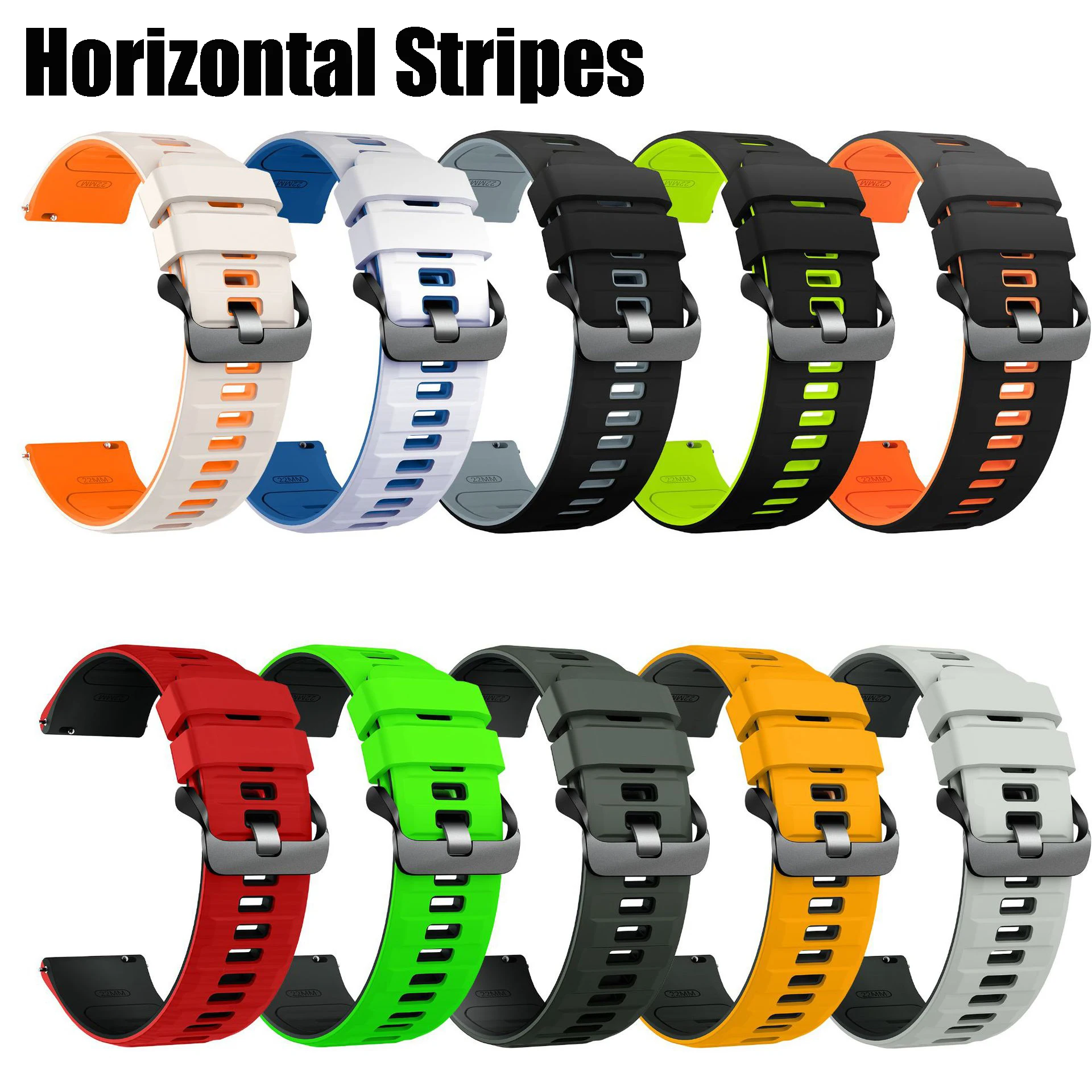 22 مللي متر حزام سيليكون ثنائي اللون لساعة هواوي GT6 6 Pro 46 مللي متر/GT2 3 4 5 6/GT3 SE سوار رياضي لساعة هواوي 5 4 3/Ultimate/Buds #3