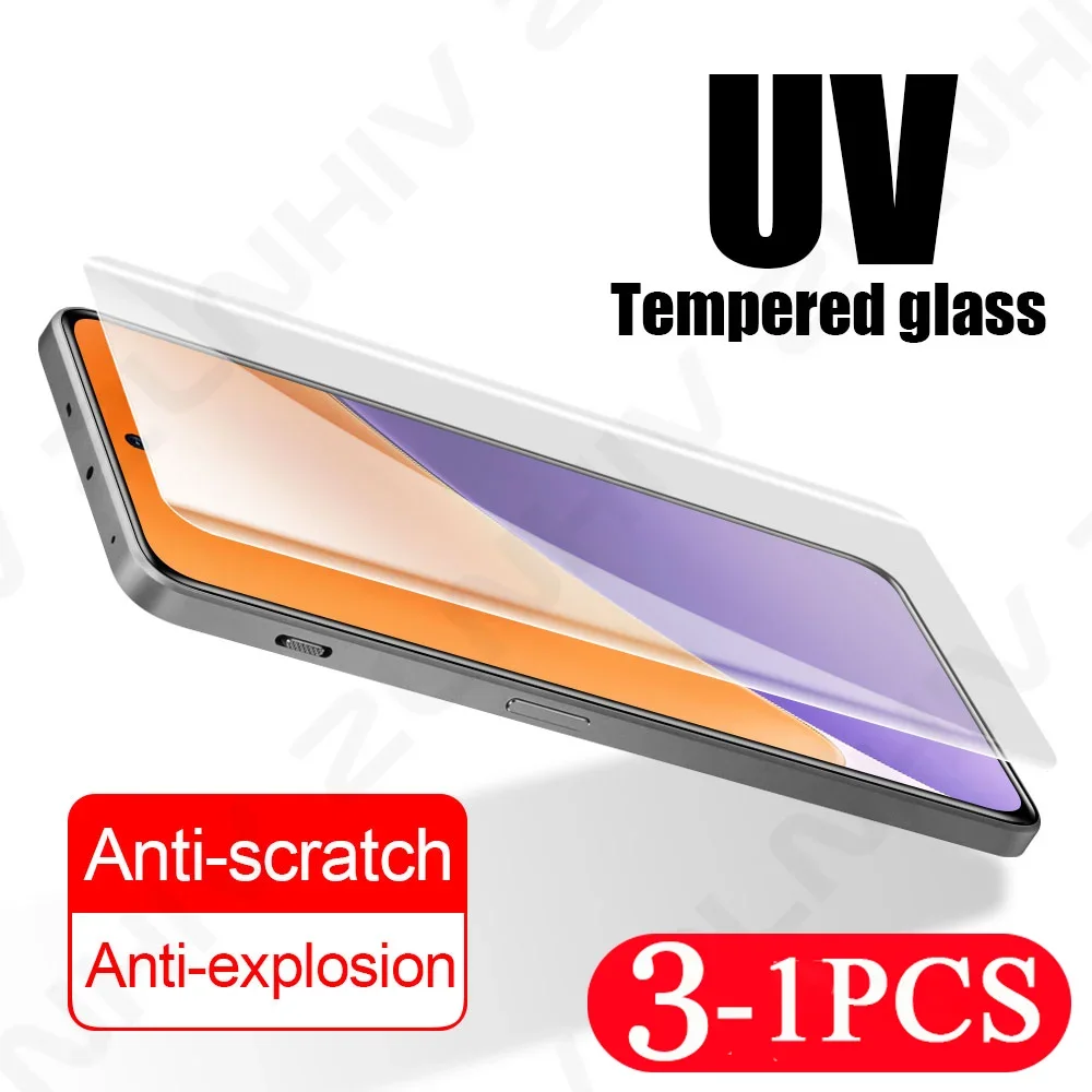 3/2/1 Pcs Protective Film for Xiaomi 15 Pro 14 Full Cover UV Tempered Glass 13 12 Smartphone Screen Protector Civi 4 Pro Mix 4