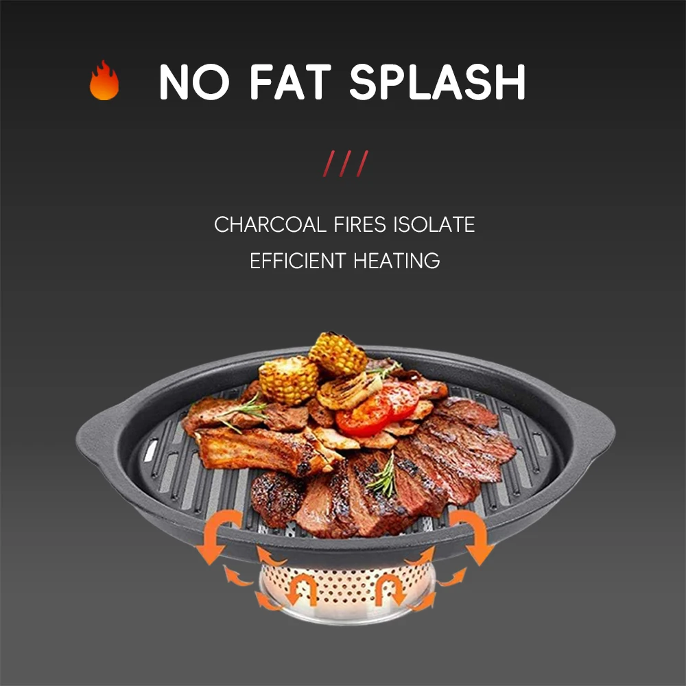Premium Outdoor Smokeless Gas Charcoal Barbecue Grill with Electronic Ignition Camping Cooking Barbecue Oven