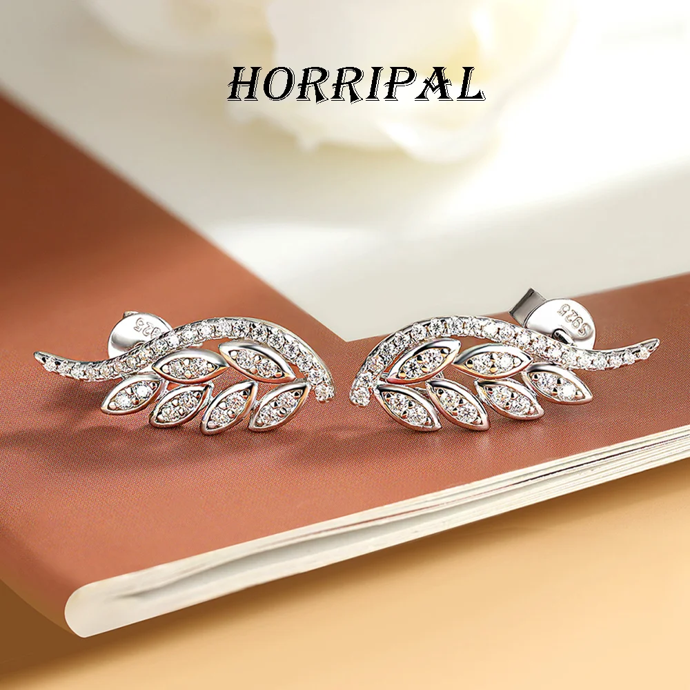 

HORRIPAL New Moissanite Stud Earrings for Women 925 Sterling Silver GRA Waterproof and colorfast Party Anniversary Fine Jewelry