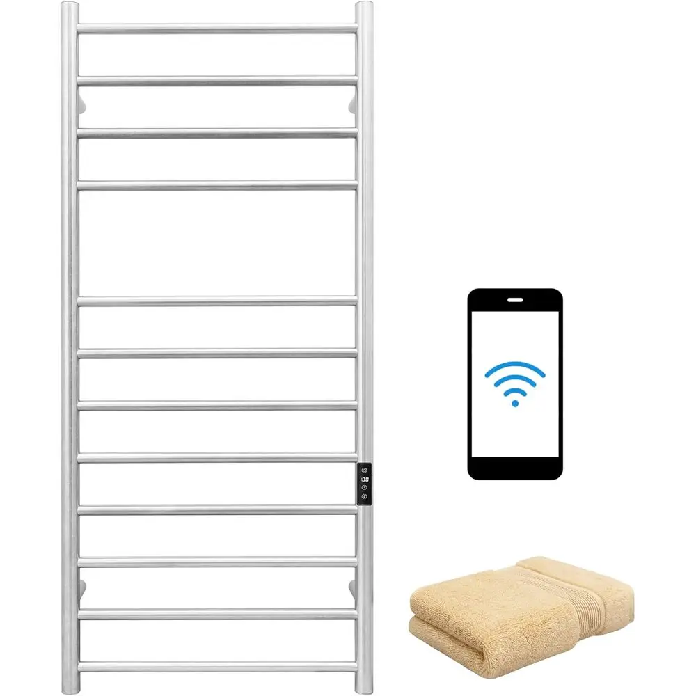 

Умная настенная грелка для полотенец с Wi-Fi, со встроенным таймером и регулировкой температуры, 12-барная электрическая грелка из нержавеющей стали