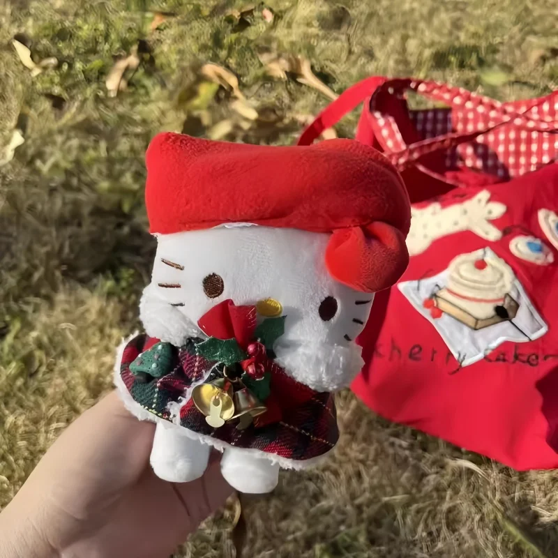 Neue Weihnachts-Hellokitty-Puppe, exquisite warme, bezaubernde Tasche, Schlüsselanhänger, Katze, flauschiges Spielzeug, Sammlerstück, Ornament, das beste Festival-Geschenk