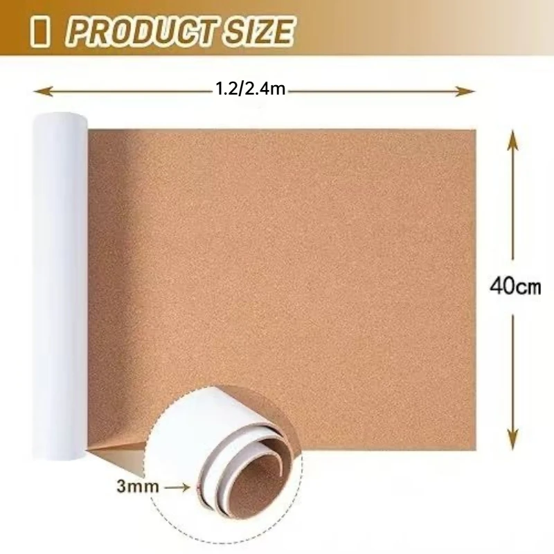 Self-adhesive Cork Wall Tiles Soft Nail Board Soundproof Wall Panel Home Decoration Soft Wood Board Background